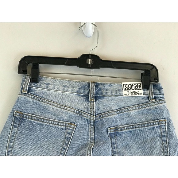 PacSun RR082C Glass Blue High Waisted Denim Festive Short- Women's Size M - Blue - Picture 5 of 7